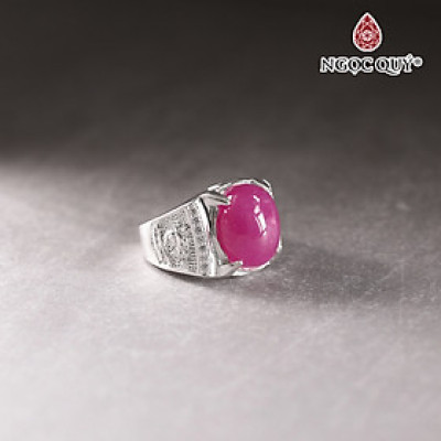 Nhẫn bạc nam mặt đá Tỳ hưu ngọc bích  19x14mm Ni19 mệnh hỏa , mộc - Ngọc Quý Gemstones
