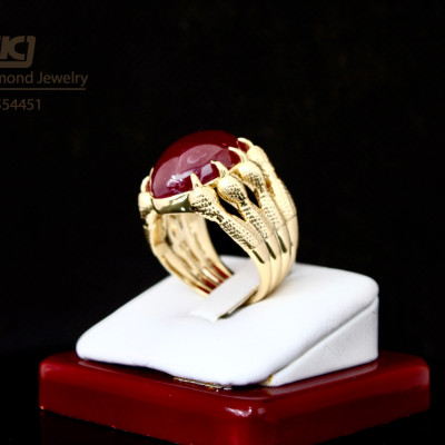 Nhẫn đính ruby thiên nhiên , móng rồng phong thuỷ
