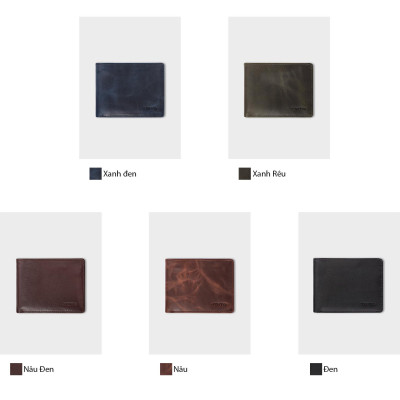 Ví nam da bò Trita ( Thời trang nam dáng ngang - Ví da RVN002 )