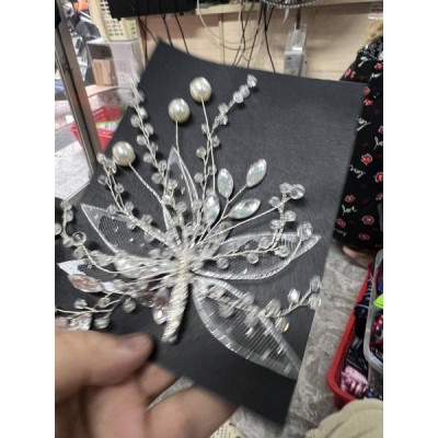 Bộ đôi cài tóc lá ren đính pha lê hạt trai mẫu mới T5/2022 Giangpkc có bán lẻ 1 cái