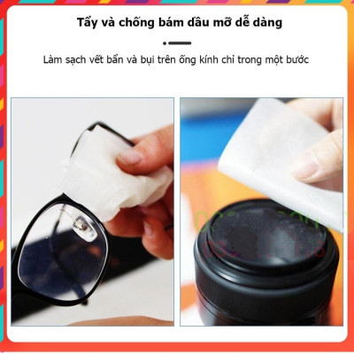 ( Hàng cao cấp ) Khăn lau mắt kính nano chống hơi nước chuyên dụng Hộp 100pcs 