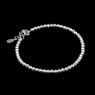 Lắc Tay Nữ Bạc Hiểu Minh LTU526 Bi Phay