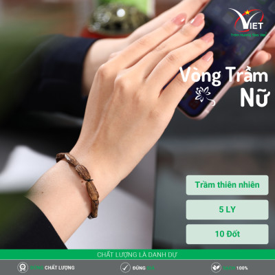 Vòng Trầm Đốt Trúc Thô - Trầm Thiên Nhiên Cho Phái Nữ - Nét Thuần Mộc