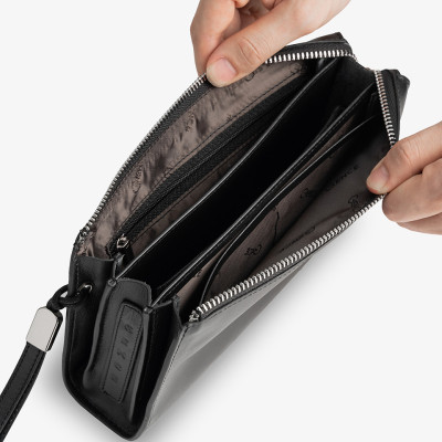 Ví Da Nam Clutch Cầm Tay GENCE HT05 Chất Liệu Da Bò Cao Cấp Hai Màu Nâu Và Đen