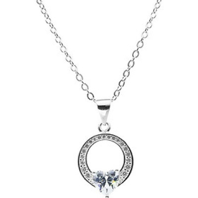 Dây Và Mặt Dây Chuyền Bạc Hiểu Minh DMD351 Trái tim và cầu vồng