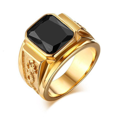 Nhẫn nam titan cao cấp thời trang chạm rồng 2 bên trangsucpt đá đỏ inox thép không gỉ PTNNA255