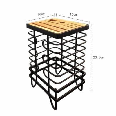 Kệ cắm dao kéo bằng thép đen mặt gỗ cao cấp
