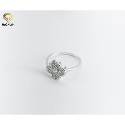 Nhẫn bạc Ý 925 Huệ Ngân - Cỏ Bốn Lá May Mắn RYR140078 (Li tay nhỏ)