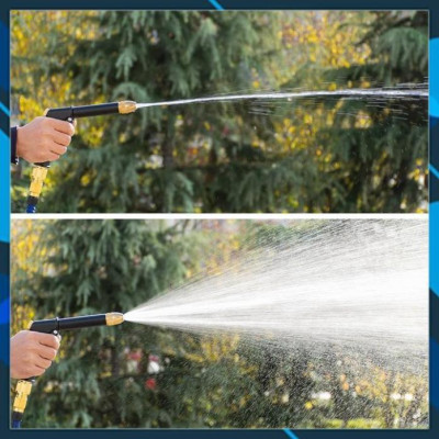 Bộ dây và vòi xịt tăng áp lực nước rửa xe tưới cây loại 7.5m (dãn nở 22m) 206733