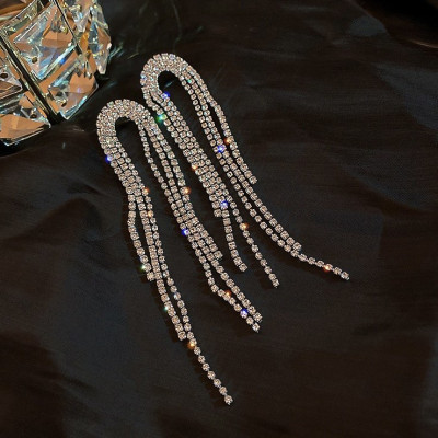 Bông tai dáng dài đính đá cao cấp