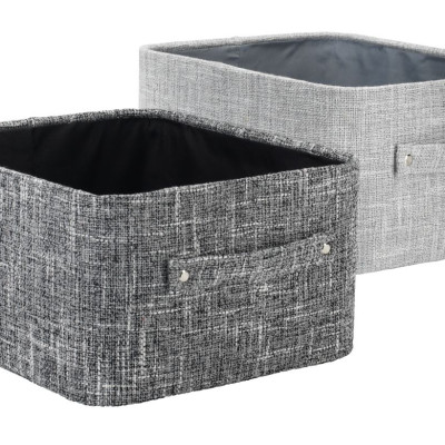 Giỏ đa năng | JYSK Malte | polyester | xám/đen | R32xD27xC16cm
