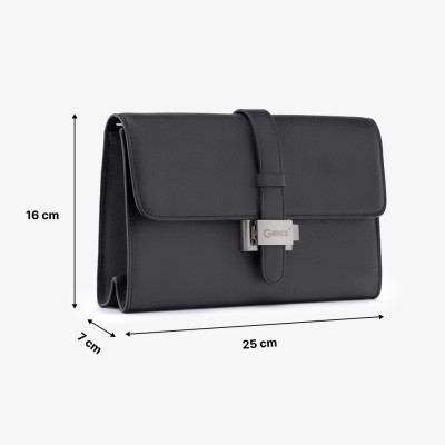 Clutch Cầm Tay Nam Da Bò Taiga HT10 Màu Đen