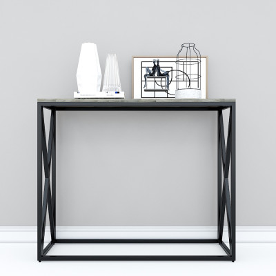 Bàn console, bàn trang trí gỗ cao su chân sắt chữ X Juno sofa CSTCT003 100x30x82 cm