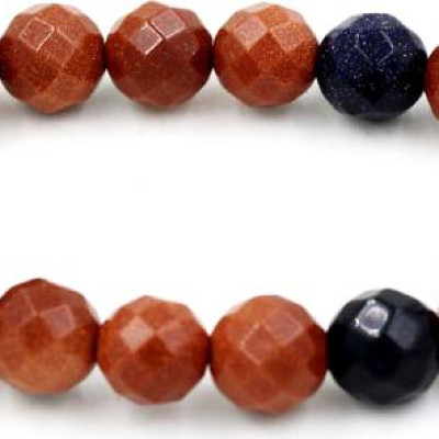 Vòng tay chuỗi hạt kim sa cắt giác 10 ly MS131