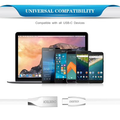Dây cáp sạc Type-C sạc nhanh 2.4A CHOETECH AC012 cho Smartphone / iPad Pro hỗ trợ truyền dữ liệu 480Mbps  - Hàng nhập khẩu