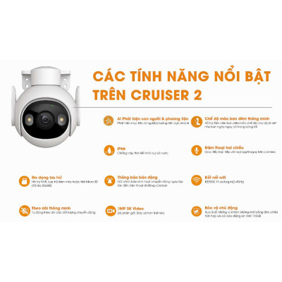 Camera IP Wifi IMOU Cruiser GS7EP 3MP và 5MP có màu ban đêm, đàm thoại 2 chiều - TRANGIATELECOM Hàng chính hãƞg Hàng nhập khẩu
