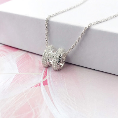 Dây Chuyền Vòng Cổ Bạc Chuẩn 925 Xoắn Kép Chữ H Phay Máy Sang Trọng Sáng Đẹp BẠC HIỂU MINH DMD456