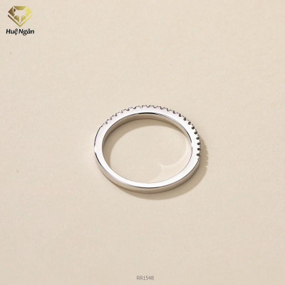 Nhẫn bạc Ý 925 Huệ Ngân - Nhẫn 1 hàng đá xinh xắn RR1548