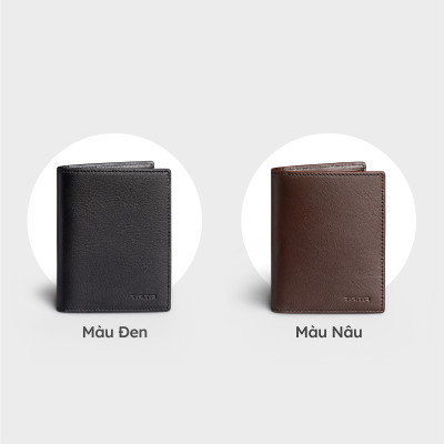 Ví nam da bò Trita ( Thời trang nam dáng đứng basic - Ví da RVN22 )