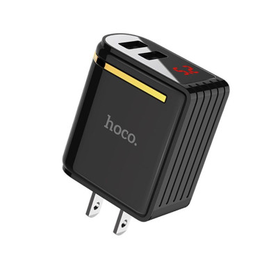 Củ Sạc 2 Cổng USB HOCO C39 (Mẫu 2020) Max 5V-2.4A (12W) , Led Hiển Thị Dòng Điện ,  IC Ổn Định Điện - Hàng Chính Hãng 