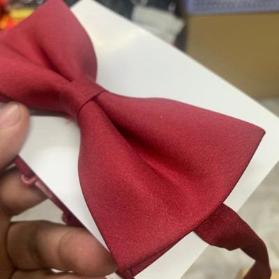 Nơ mèo chú rể phụ kiện cưới Giang nơ mèo màu đỏ đô