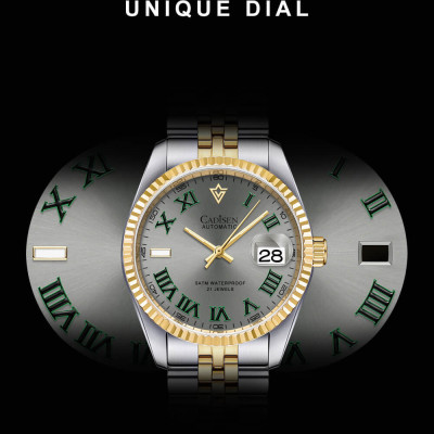 Đồng Hồ Nam Cadisen C8229M1 Chính Hãng Full Box Chống Nước Kính Chống Xước Dây Thép BH 2 Năm Máy Cơ