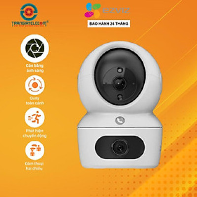 Camera Ezviz 2 Mắt 8.0MP H7C Xem 2 Màn Hình Cùng Lúc, Xoay 360 Độ, Có Màu Đêm - TRANGIATELECOM Hàng nhập khẩu