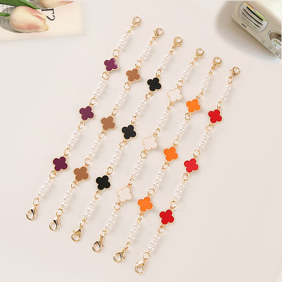 Dây kính dây đeo khẩu trang đeo sau gáy tai giả hoa tiết cỏ bốn lá may mắn