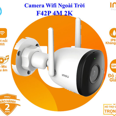 CAMERA WIFI IMOU NGOÀI TRỜI F42P 4M 2K, Mic Thu Âm - HÀNG CHÍNH HÃNG