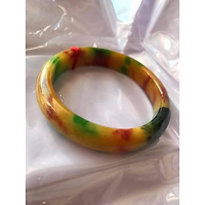 VÒNG TAY BẢN HẸ TỨ QUÝ IN54 TÔNG MÀU VÀNG ANH ĐỎ XANH ĐẸP  CHẤ LIỆU ĐÁ MÃ NÃO TỨ QUÝ  NỮ 51KG ĐẾN 62KG ĐEO Ạ