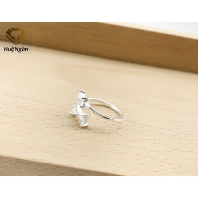 Nhẫn bạc Ý 925 Huệ Ngân - Nơ Đôi Xinh Xắn YCXJ345