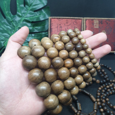 Vòng Tay Trầm Hương Hạt Tròn Đơn (Nam) Từ Trầm Tốc Lào Tự Nhiên