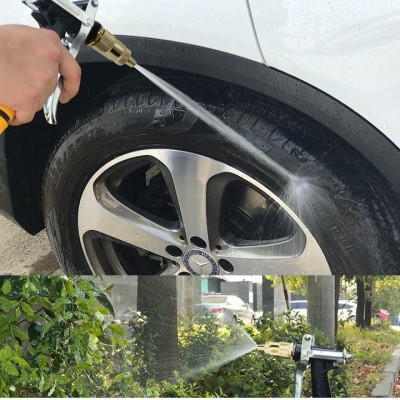 Bộ dây vòi xịt nước rửa xe, tưới cây . tăng áp 3 lần, loại 20m 206236 đầu đồng, cút đồng