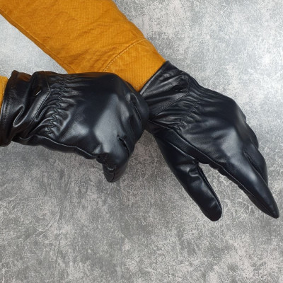 [Da thật] Găng tay nam da cừu thật kèm hộp cao cấp GL105 (Đen) - 100% da thật