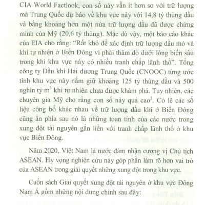 Giải Quyết Xung Đột Tài Nguyên Ở Khu Vực Đông Nam Á (Resolving Resource Conflicts In Southeast Asia) (Sách chuyên khảo)