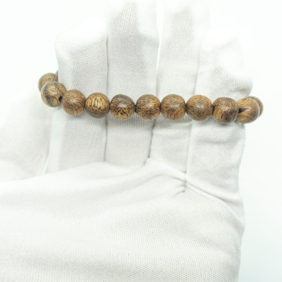 Vòng Tay Trầm Hương Hạt Tròn Đơn (Nam) Từ Trầm Tốc Lào Tự Nhiên