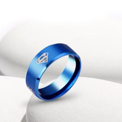 Nhẫn titan nam đánh dấu siêu nhân nhiều màu cao cấp thời trang thép không gỉ