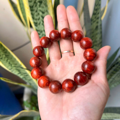 Vòng Gỗ Tử Đàn Ấn 16li - Vòng đeo tay Cao Cấp Tiểu Diệp Lá Nhỏ Kim Sa Nhiều Sao Phong Thủy