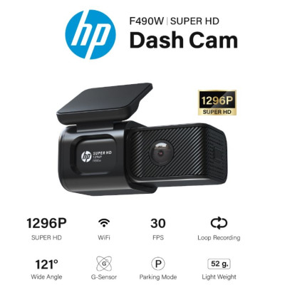 Camera hành trình ô tô thương hiệu Mỹ HP F490W độ phân giải 2K, Wifi - Hàng Chính Hãng
