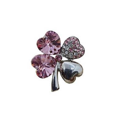 CÀI ÁO HOA 4 CÁNH ĐÁ HỒNG