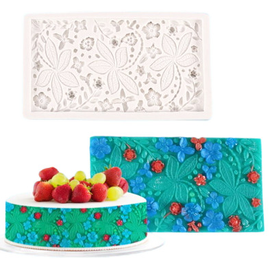 Khuôn silicon làm viền bánh, rau câu hoa dại, cành lá – Mã số 1912