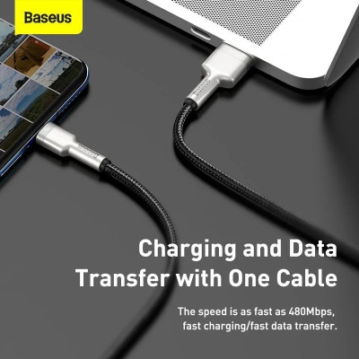 Cáp sạc nhanh siêu bền Baseus Cafule Metal Data Cable USB to Type-C 40W 2m (Hàng nhập khẩu)