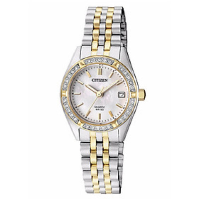 Đồng Hồ Nữ Citizen Đính Đá Swarovski Dây Thép Không Gỉ EU6064-54D - Mặt Xà Cừ