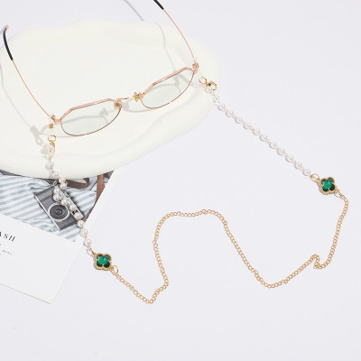 Dây đeo kính cỏ bốn lá và ngọc trai độc đáo sáng tạo dây giữ khẩu trang đeo airpod dây đeo cổ