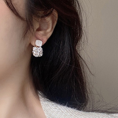 Bông tai vuông phong cách hàn quốc phụ kiện xinh