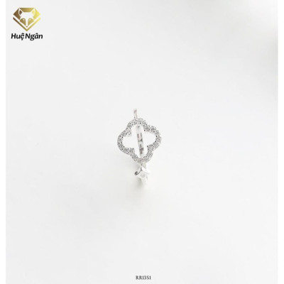 Nhẫn bạc Ý 925 Huệ Ngân -Bông hoa free size RR1351
