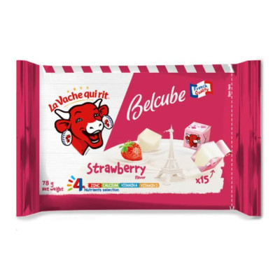 [Chỉ Giao HCM] Combo 3 gói Phô Mai Vuông Belcube Vị Dâu (15 viên) Hỗ Trợ Hệ Miễn Dịch