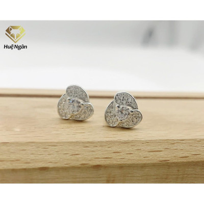 Bông tai bạc Ý 925 Huệ Ngân - Cỏ Ba Lá RYE140866