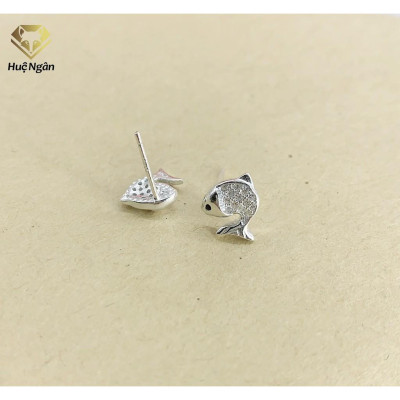 Bông tai bạc Ý 925 Huệ Ngân - Cá heo vui tính RYE140238