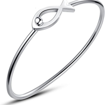 Lắc Tay Kiềng Nữ Bạc Hiểu Minh LTU360 con cá bạc ý